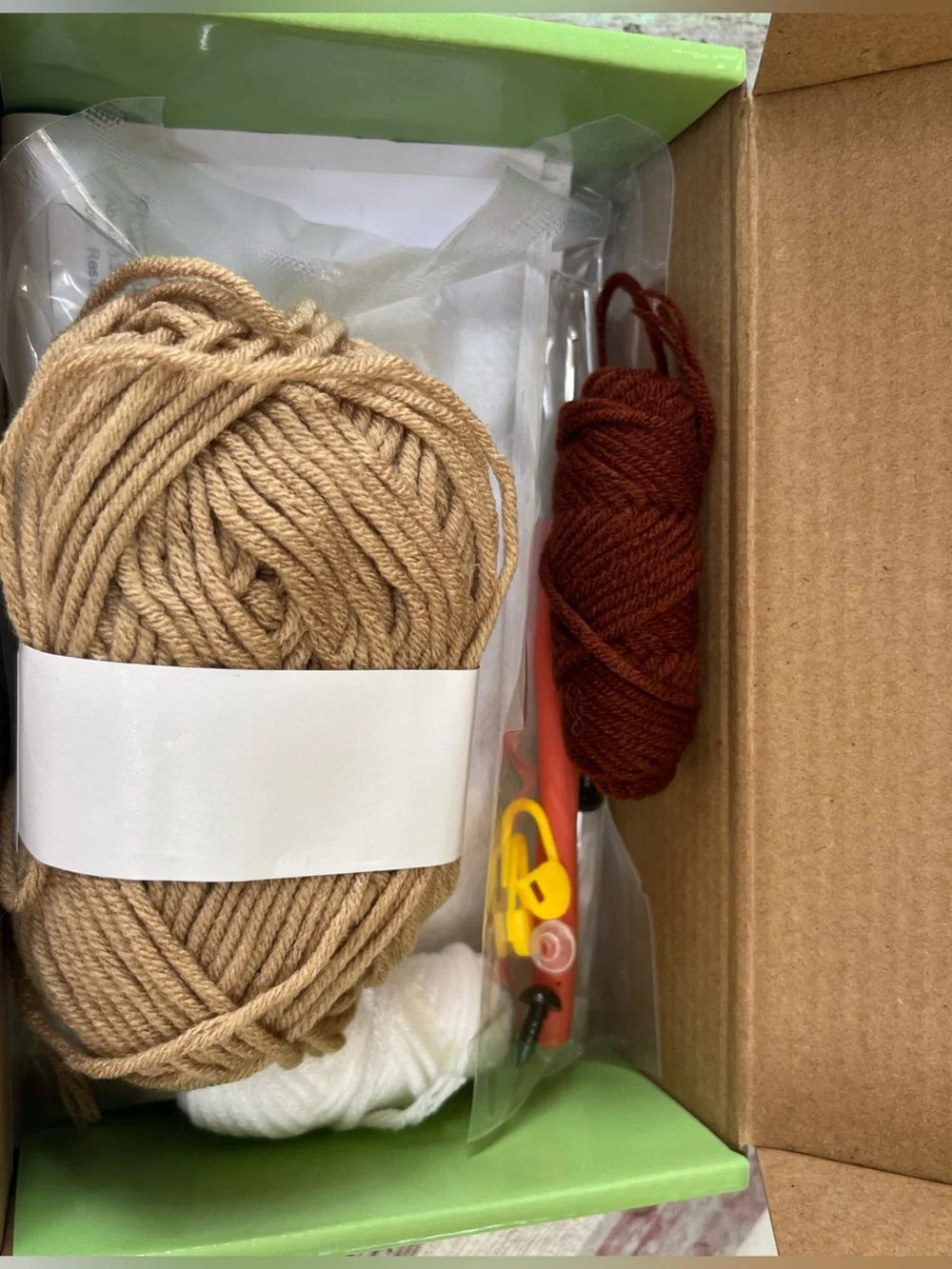 Grateful Heart NIB Reindeer Crochet Kit Hobby Craft Kit 3.3” X 5.5” Brown/White